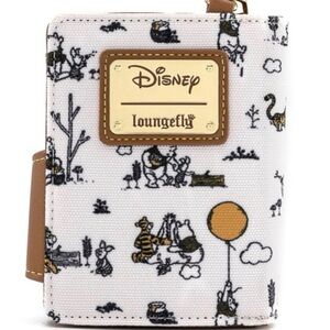 Loungefly Winnie the Pooh Canvas Line Drawing Wristlet Wallet